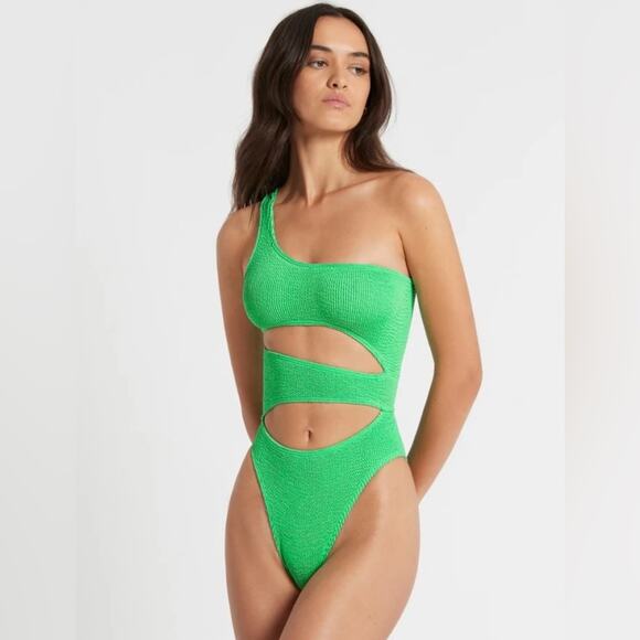 Bond-eye Rico Cut Out One Shoulder One Piece Swimsuit One Size Apple Eco - Picture 1 of 11